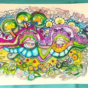 Hand painted abstract art